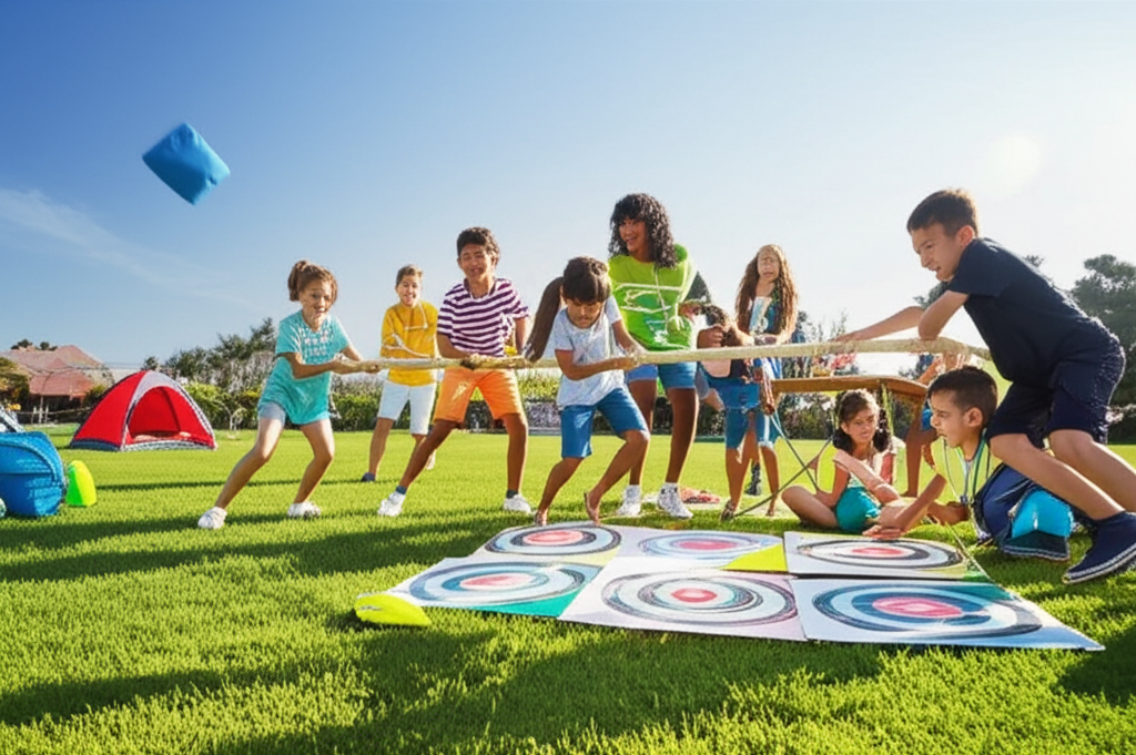Happy kids at summer camp